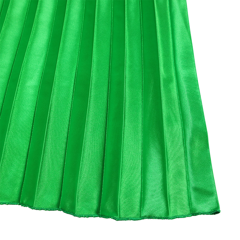 women's clothing new one-shoulder pleated long skirt oblique collar waist dress _voghion.com
