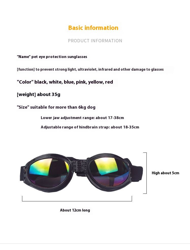 Lässige Sommersonnenbrille für Hunde, faltbare Schutzbrille, universeller Sonnenschutz für Teddy-Haustiere und UV-beständige Brille_voghion.com