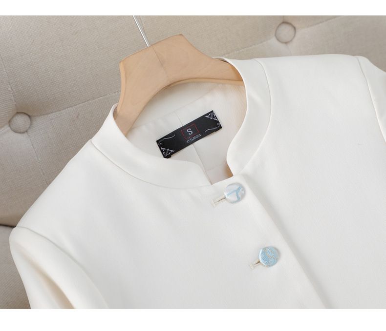 New Chinese style jacket for women short style early autumn and winter new style light ethnic style stand up collar top elegant simple suit_voghion.com