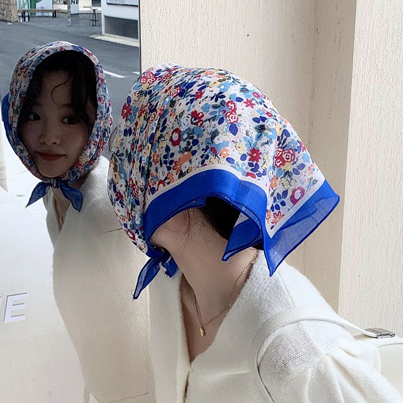 Dopamine Kotteng Léngen Kappduch Koreanesch Versioun Sonneschutz Quadrat fir Fraen, séissen léiwen klenge Schal, modesch an_voghion.com