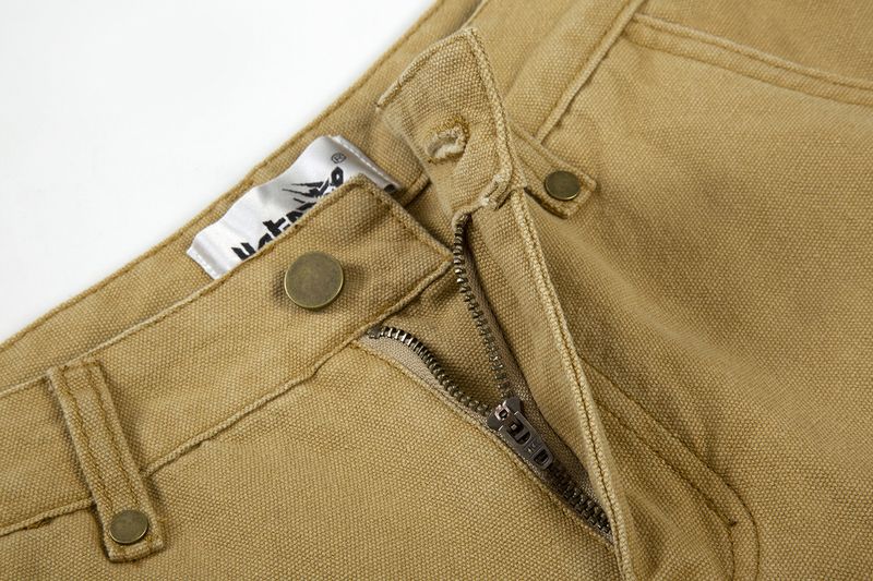 Ropa para hombre, nuevos pantalones cortos de mezclilla rectos estilo leñador con múltiples bolsillos, pantalones cortos holgados de verano con bordes sin rematar lavados para hombre_voghion.com