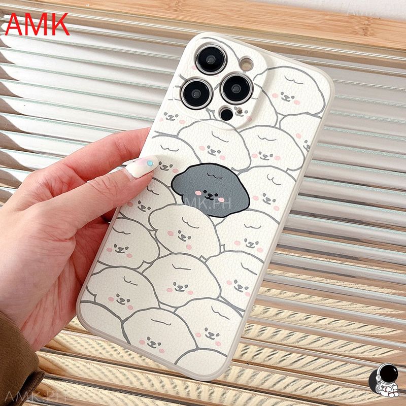 za iPhone 15 14 13 12 11 PRO MAX XR XS X 8 7 6 6S PLUS SE 2020 mini originalnost jednostavna slatka crtana štene crno-bijela zaštitna futrola za kameru_voghion.com