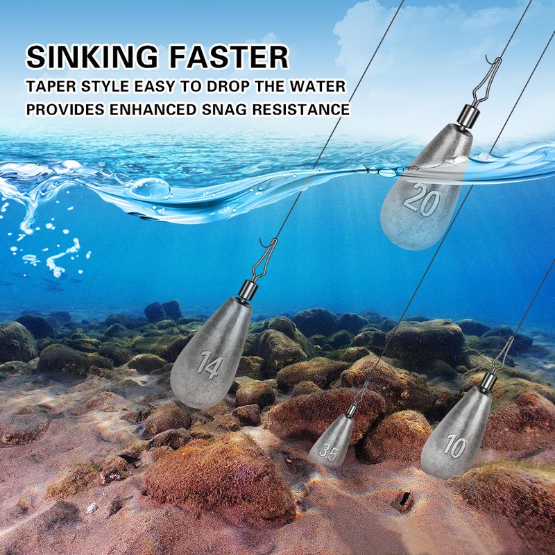 Jigging Free Group Swivel Sinker Water Drop Type Anti-Hook Bottom Bullet Lead 8-Shark Shaped Fishing Gear Accessories_voghion.com