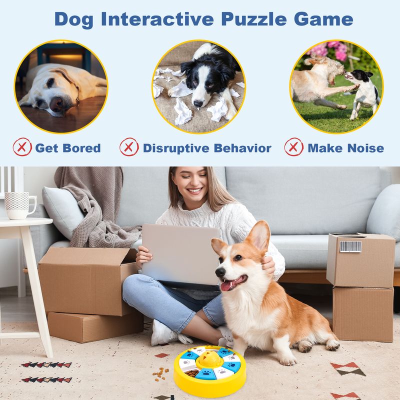 New Pet Bowl Dish Hidden Treats Educational Food Dispenser Boredom Relief Slow Feeder Dog Toy_voghion.com