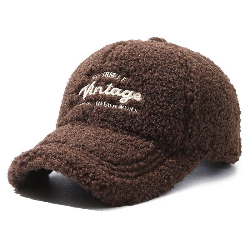 Herfst winter pluche hoeden kinderen, eenvoudig modieus, veelzijdig warm voor mannen vrouwen. Koreaanse versie honkbal met een_voghion.com