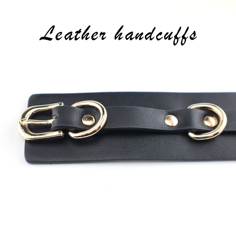 Sexy SM Handschellen Bondage Paar Flirten Requisiten Weibliches Training Leder Hand- und Fußfesseln Alternative Produkte für Erwachsene_voghion.com
