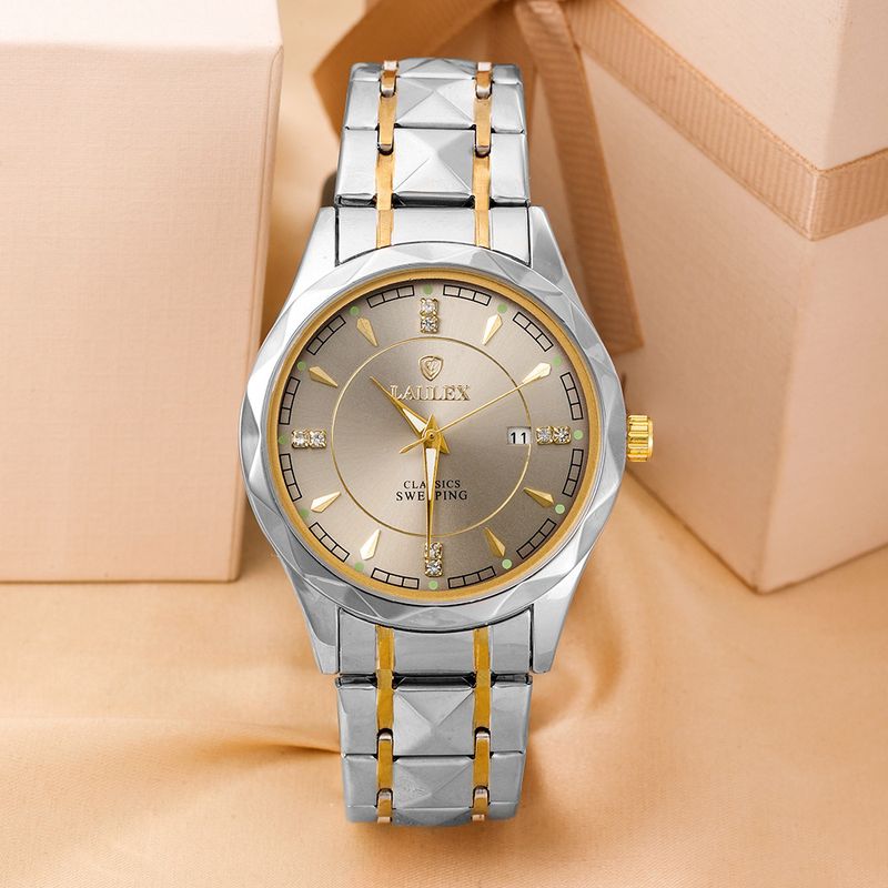 New LAULEX Genuine Three-Pin Calendar Automatic Calendar Scan Seconds Quartz Movement Sports Luxury Quartz Watch_voghion.com