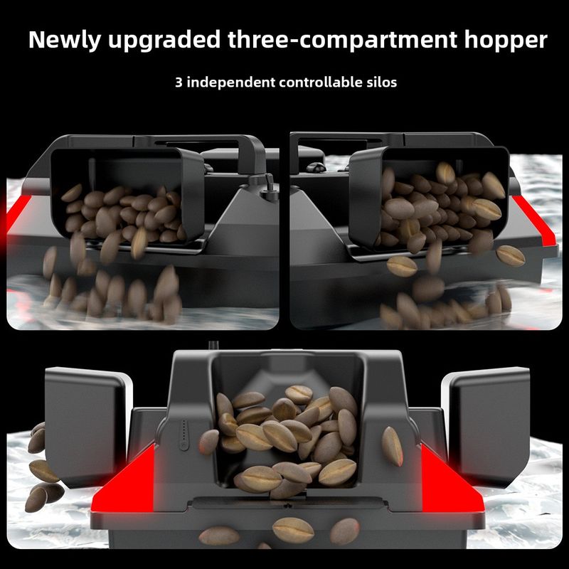 500m GPS New Product Remote Control Boat Intelligent 40-Point Positioning Multi-Compartment Fishing Drag Hook High-Speed_voghion.com