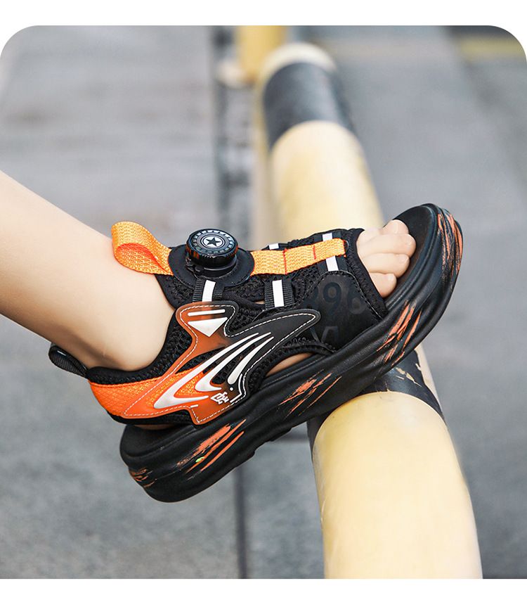 Children's Shoes Boys Sandals Summer Non Slip Soft Bottom Sports Beach Shoes For Middle And Large Children Knob Boys Sandals_voghion.com