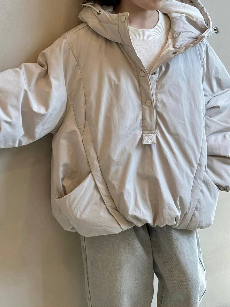 2025 Winter Neue Gepolsterte Pullover Unten Baumwolle Jacke Mit Kapuze Beiläufige Lose Dünne Dicke Warme Langarm Jacke_voghion.com