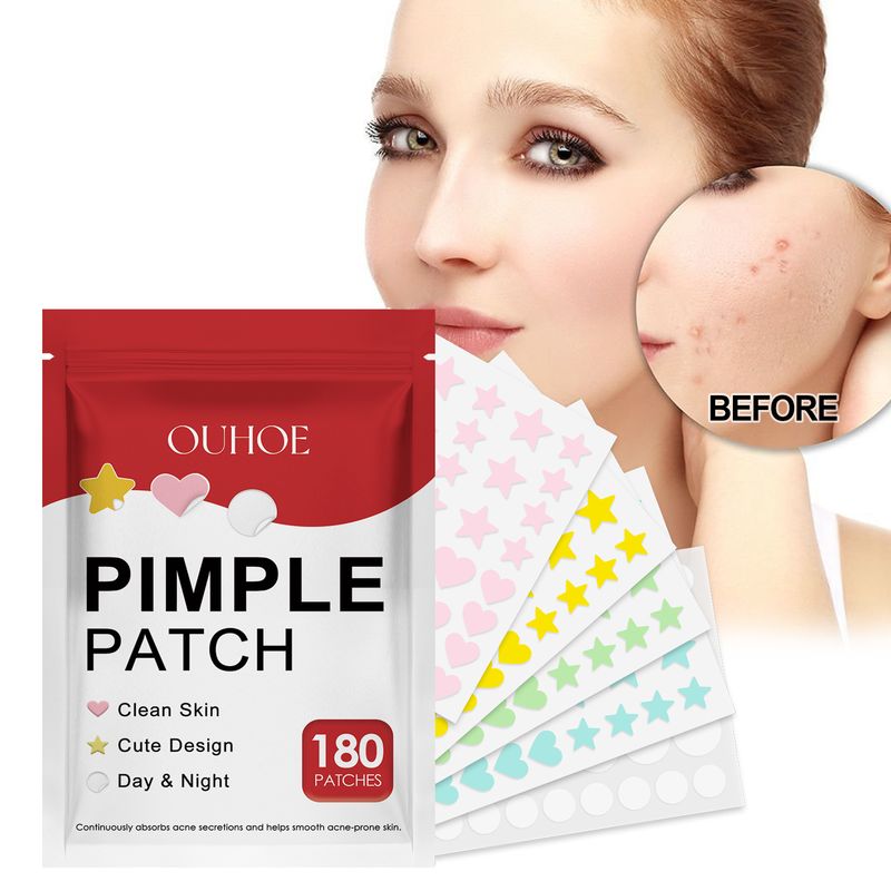 OUHOE Facial Care Acne Patch, Gently Clean And Reduce Acne Skin Soft Smooth Multi-Shape Portable Acne Patch_voghion.com
