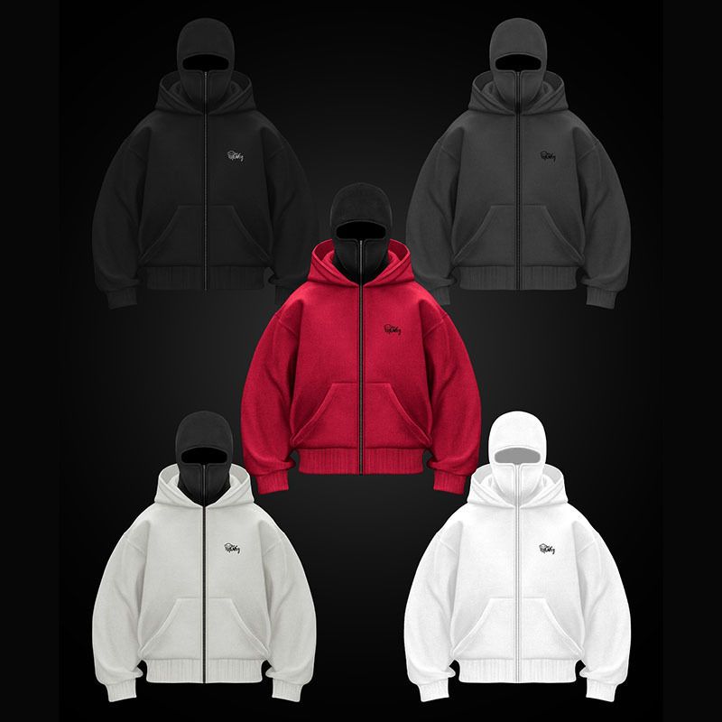 2025 Spring Autumn New Men's And Women's Sweatshirt Personality Street Style Double Hood Unique Design Hooded Cardigan_voghion.com