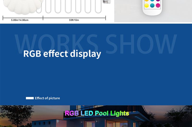 Bluetooth Pool Light - IP68 Waterproof Submersible LED Light With Color Changing Effects (Hanging Design Perfect For Swimming Pools & Spas)_voghion.com