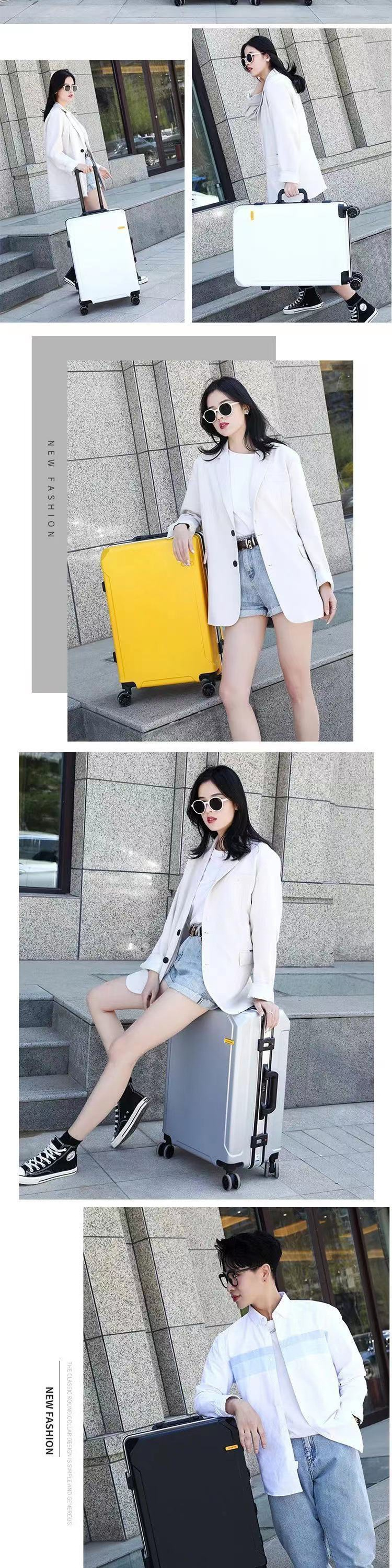 New Style Suitcase Suitcase For Men And Women, Large Capacity, 28-inch Korean Style Trolley Case, 20-inch Password Box Wheel_voghion.com