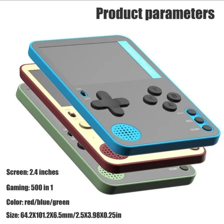 Console de jeux vidéo rétro portable 500 Classic Games, rouge_voghion.com