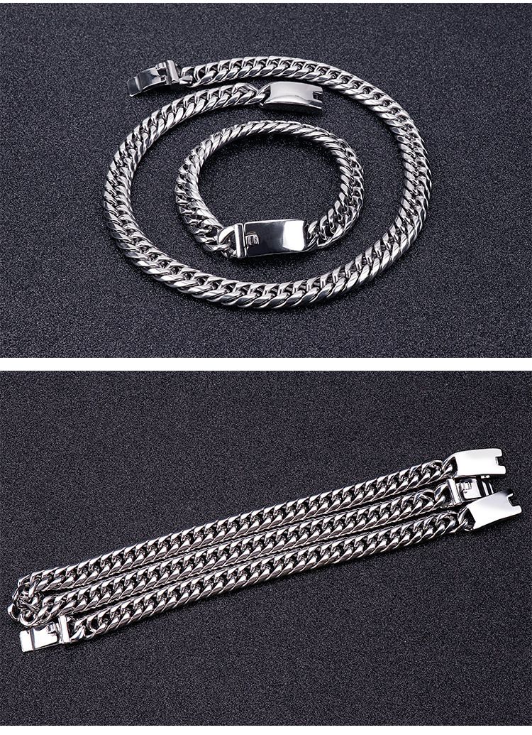 Collier chaîne fouet en acier inoxydable pour homme – Design géométrique élégant pour un look tendance – Longueur réglable 45-65 cm_voghion.com