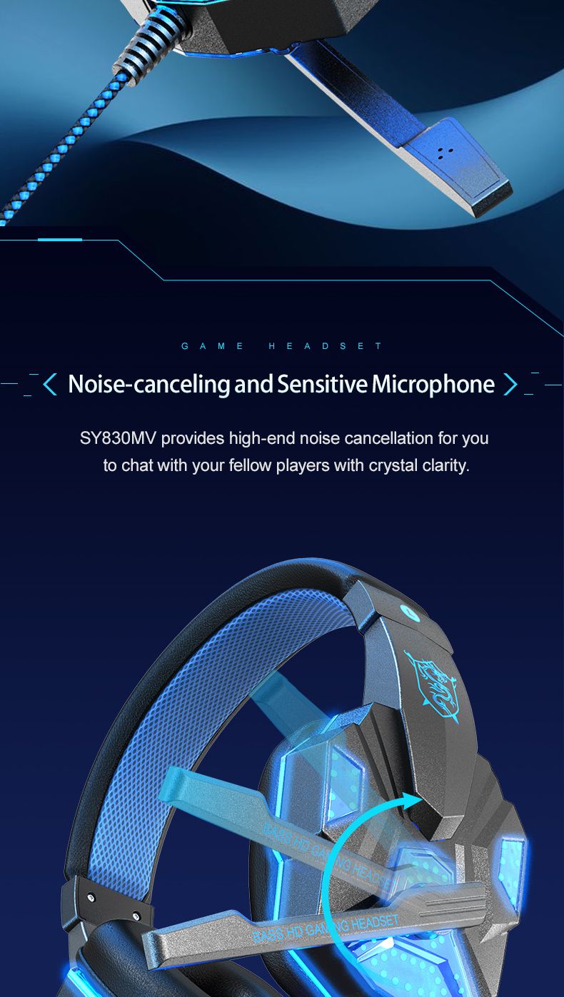 SY830 Wired Gaming Stereo With Microphone, Suitable For PC PS4 PS5 Xbox Audifonos Gamer Headset_voghion.com