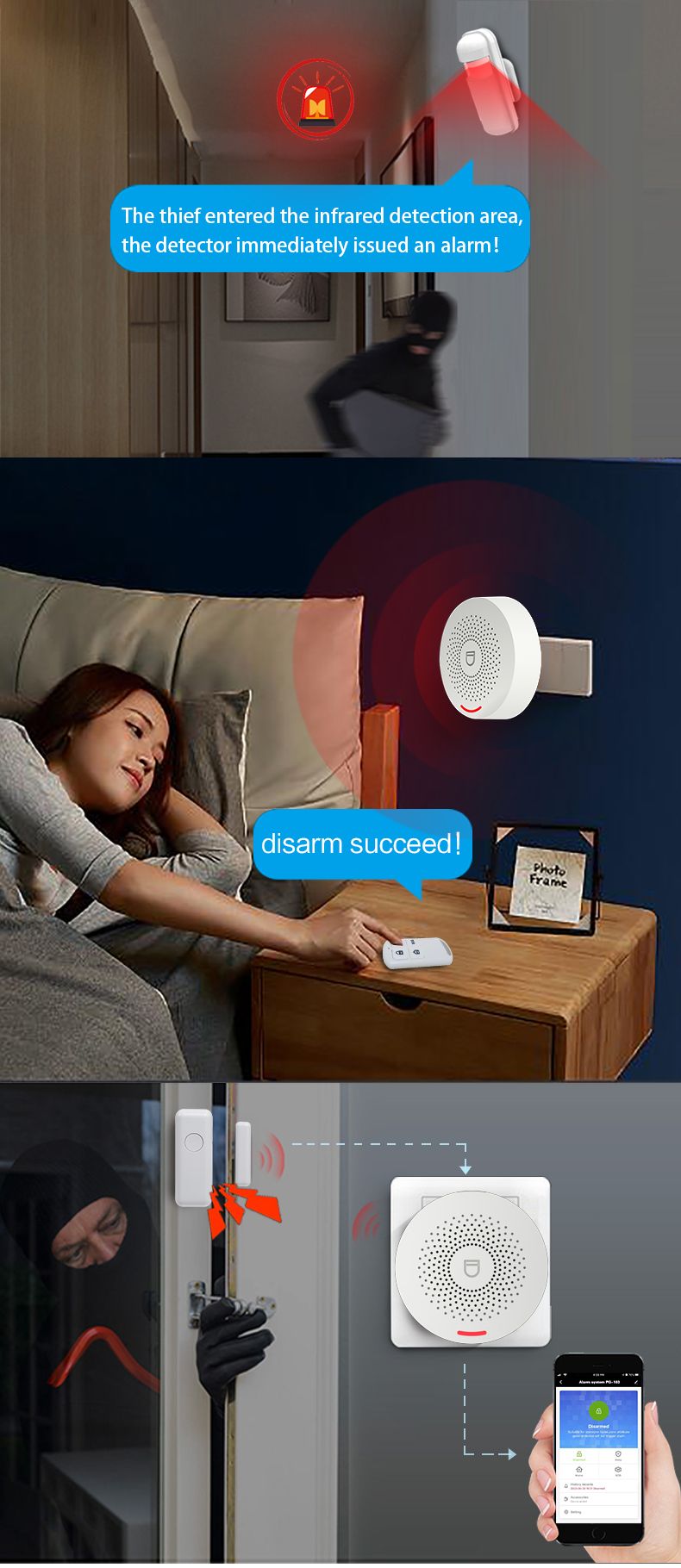 Kit de hub de système d'alarme de sécurité domestique intelligent Tuya, hôte avec fonction sonore, prend en charge l'application Google et Alexa Smar Life_voghion.com