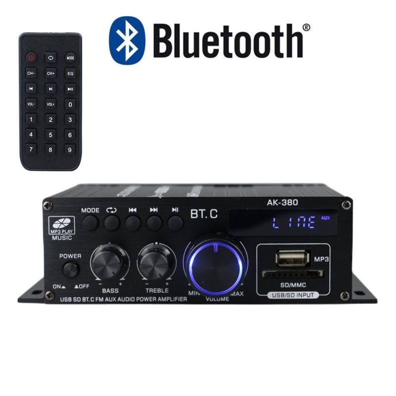 Amplificatore Bluetooth per auto e casa AK380 12v Prodotto più venduto_voghion.com