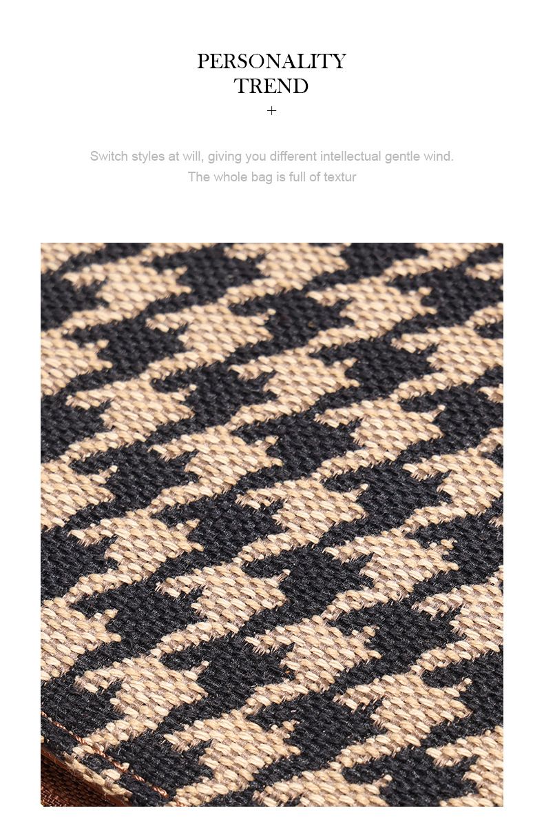 Houndstooth Latch Saddle 2024 Ny moderigtig alsidig crossbody gitterspænde skuldertaske_voghion.com