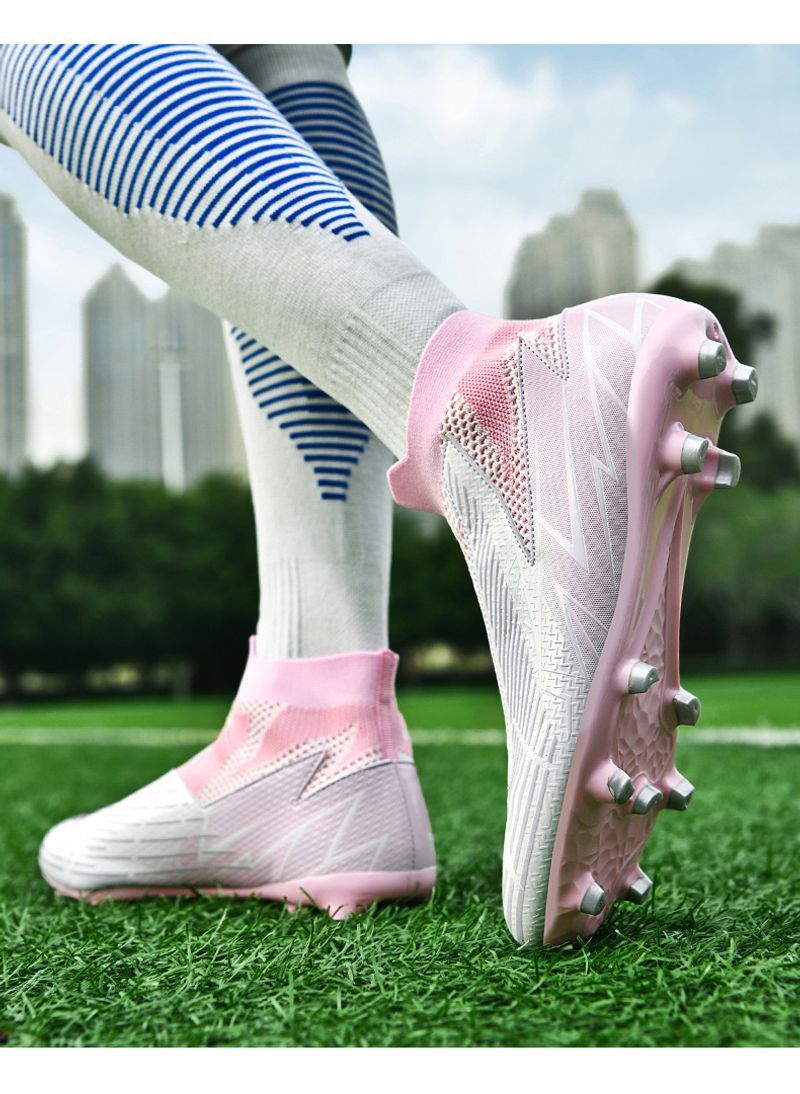 Fodboldsko til mænd Topkvalitets fodboldstøvler Klamper Græs Højkvalitets Trend skridsikker høj ankel Komfortabel træning_voghion.com