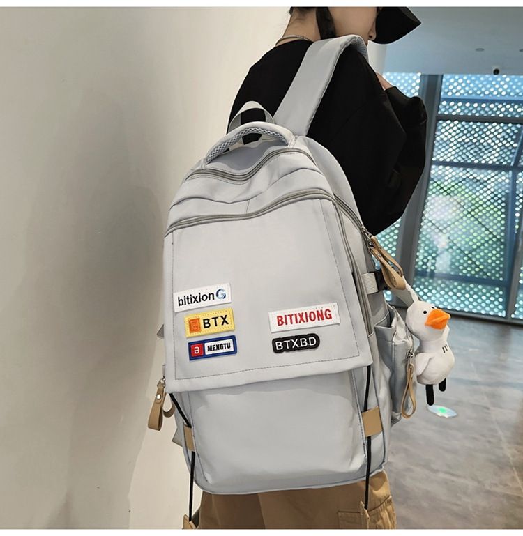 Nou ghiozdan școlar pentru bărbați Ins Trendy Cool College Student Cuplu Rucsac Retro Contrast Color Middle School Student Mare Capacitate Rucsac_voghion.com