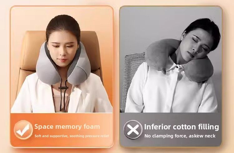 Memory Travel Support Rest Nap Washable Cervical Head Neck Airplane Sleeping Artifact Pillow_voghion.com