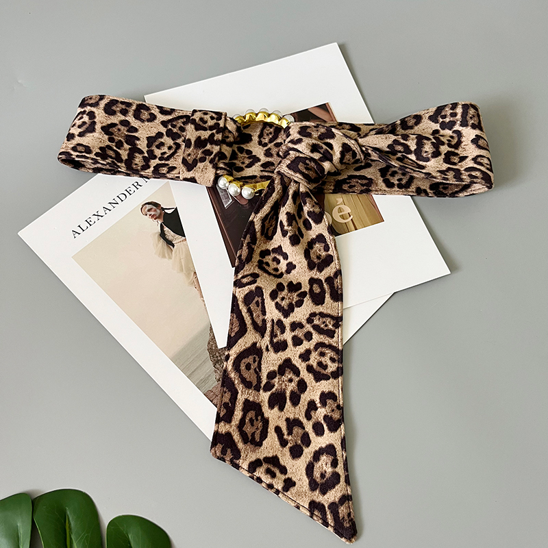 Pearl buckle coat belt women's decoration with skirt wide girdle retro leopard print accessories fabric versatile 2022 spring and autumn_voghion.com