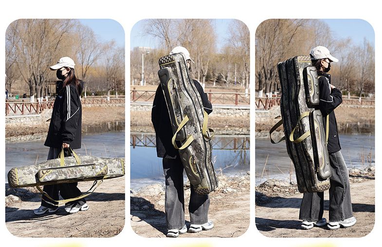 Zaino da pesca a doppia spalla con motivo a squame di drago ispessito, multifunzionale, grande capacità, borsa per canna da pesca con pancia grande_voghion.com