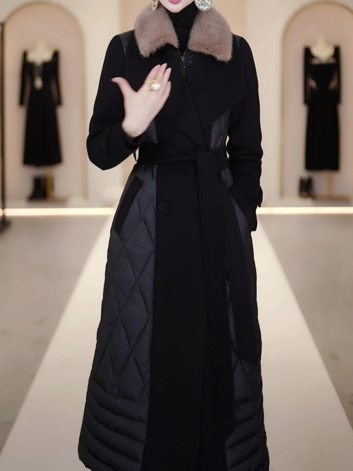 "Women's Slim-Fit Winter Down Jacket, Korean-Style Short Puffer Coat With Polo Collar, 85% High-Quality Duck Feather Fill (Black) – M To XL"_voghion.com