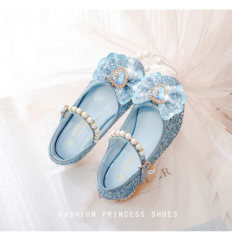 2026 Spring Heels Girls' High And Autumn Little Princess Dress Baby Elsa Comfortable Single Bowknot Performance Shoes Gi_voghion.com