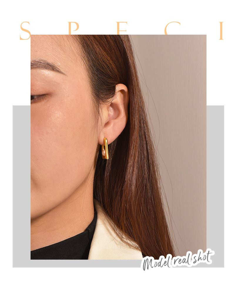 Orecchini di perle di conchiglia intarsiate con quadrati geometrici alla moda di lusso francese, leggeri, per le donne, in ottone placcato oro, stile freddo, tutti gli orecchini abbinati_voghion.com