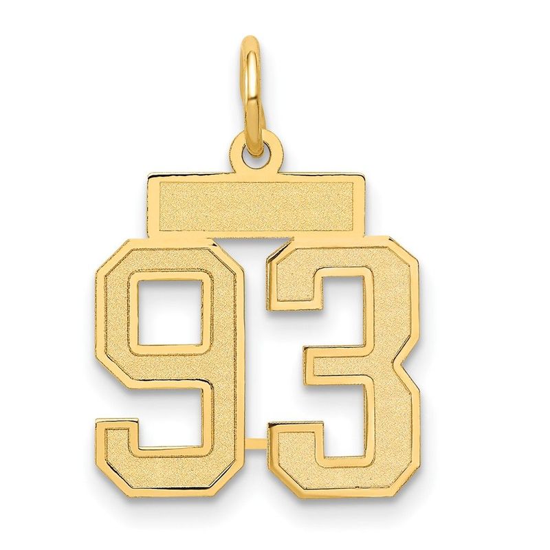 14k Small Satin Number 93 Charm_voghion.com