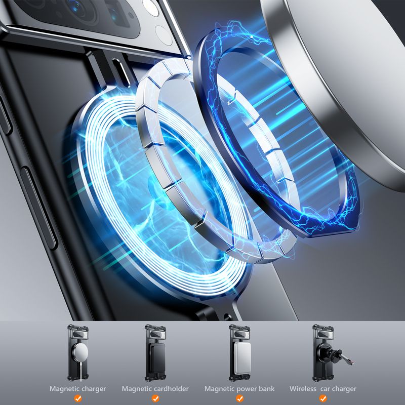 Applicable To Google Pixel 9proXL/Fold/9Pro/9 Mobile Phone Case, Metal Hollow Magnetic Bracket Protective Case_voghion.com