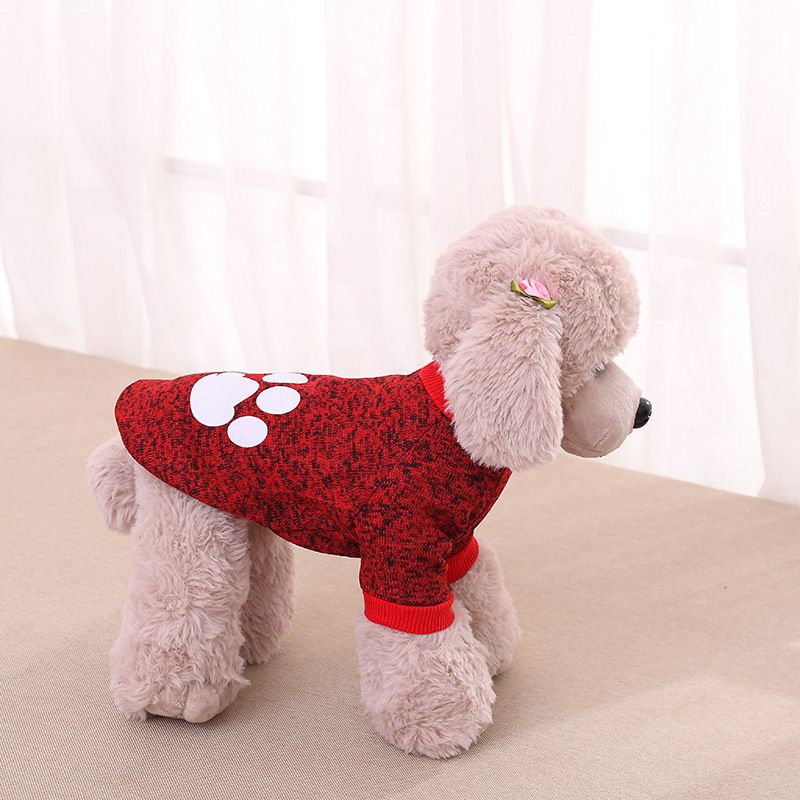 Cross-border pet sweater autumn and winter fleece printed sweater cat clothing dog clothes pet sweater wholesale_voghion.com