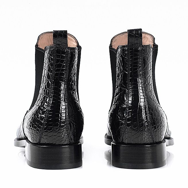 Heren leren instappers enkel werkschoenen schoenen krokodillenprint heren lage_voghion.com