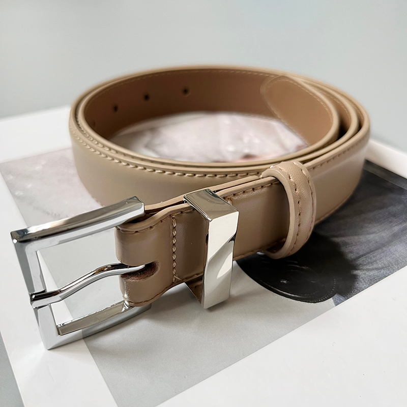 23 jauna minimālisma stila vienkārša jauna sudraba sprādzes govs ādas josta sievietēm mīksta īstas ādas josta džinsi melna josta sievietēm_voghion.com