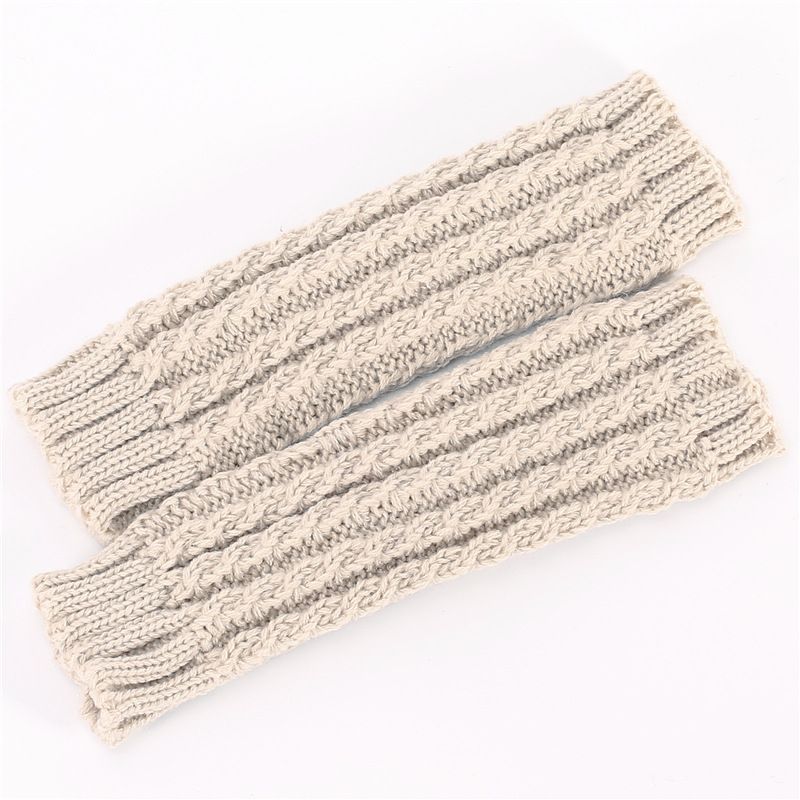Fried Dough Twists Wrist Gloves Autumn Winter New Knitted Wool Warm Men And Women's Short Skiing Open Finger Sleeve_voghion.com