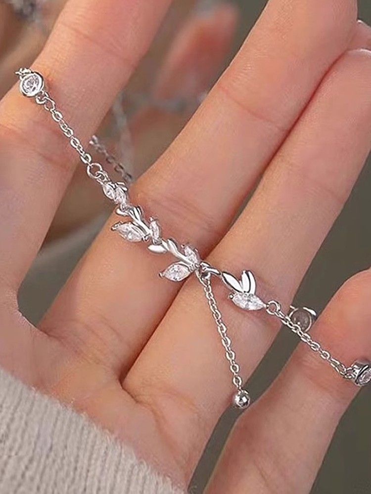 S Reines Silber Weizenohr Wald Stil Nischendesign Leichtes Luxus High-End-Feeling Friedensarmband Geschenk für Freundin_voghion.com