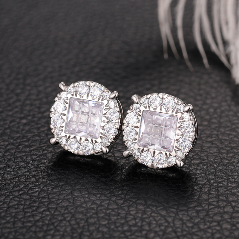 2 teile/satz Unisex Schmuck Mode hochzeit braut schmuck flash Diamant Platz vollen satz von zirkon ring halskette_voghion.com