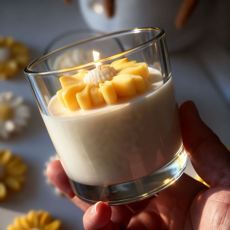 Candela profumata a lunga durata, aromaterapia semplice e di lusso, in cera di soia vegana naturale, per la casa, con girasole._voghion.com