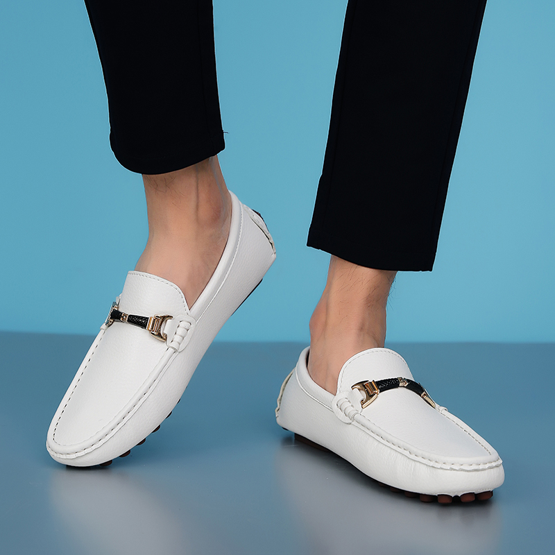 YRZL White Loafers For Men Size 48 Slip On Shoes Driving Flats Casual Moccasins For Men Comfy Male Loafers_voghion.com