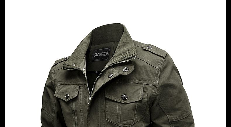 Veste pour hommes printemps et automne décontracté coton militaire vêtements de travail multi-poches manteau d'hiver en plein air bomber veste vêtements pour hommes_voghion.com