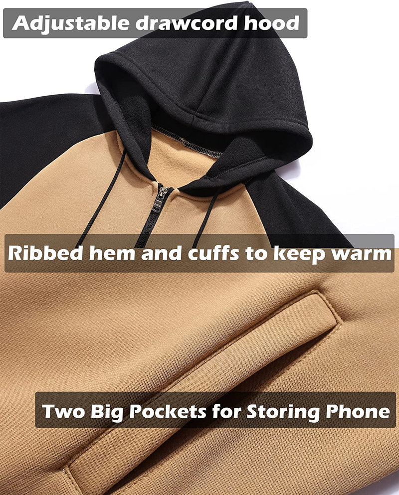 Herrenjacke, kontrastfarbener Reißverschluss, Strickjacke, Fleecepullover, lässiges Kapuzenoberteil_voghion.com