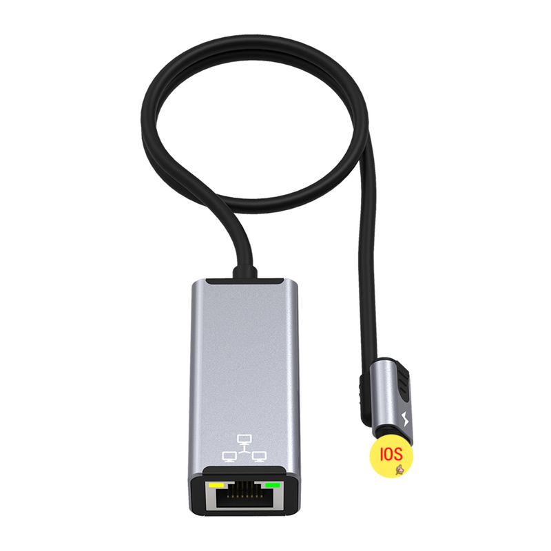 Ethernet-Adapter 8-polig auf RJ45 PD20W, Ladefunktion für externe 100-Mbit/s-Netzwerkkarte, Plug-and-Play-Gehäuse aus Aluminiumlegierung für iPhone/iPad_voghion.com
