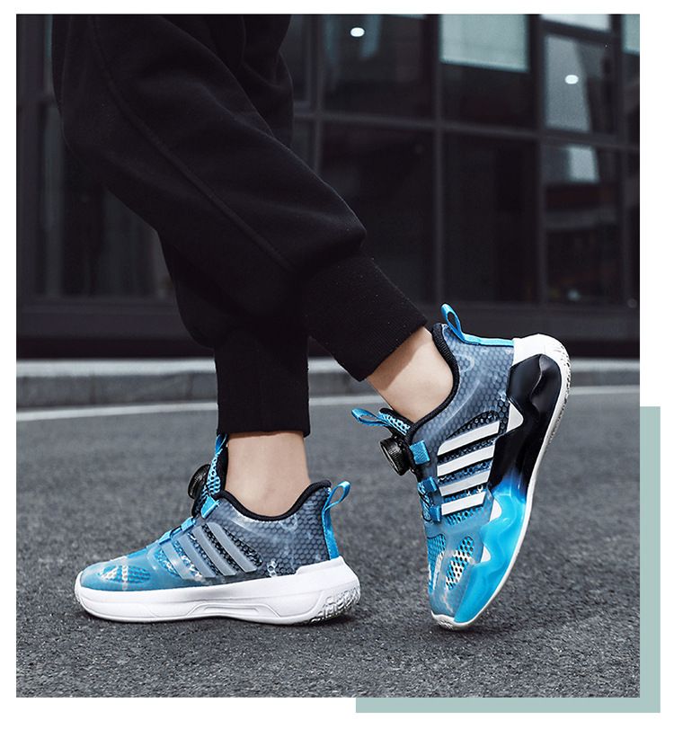 Mutter & Kinder Kinderschuhe Jungen Basketballschuhe 2024 Sommer Rotierende Knopf Mesh Kinder Leuchtende Sportschuhe Atmungsaktives Single Mesh_voghion.com
