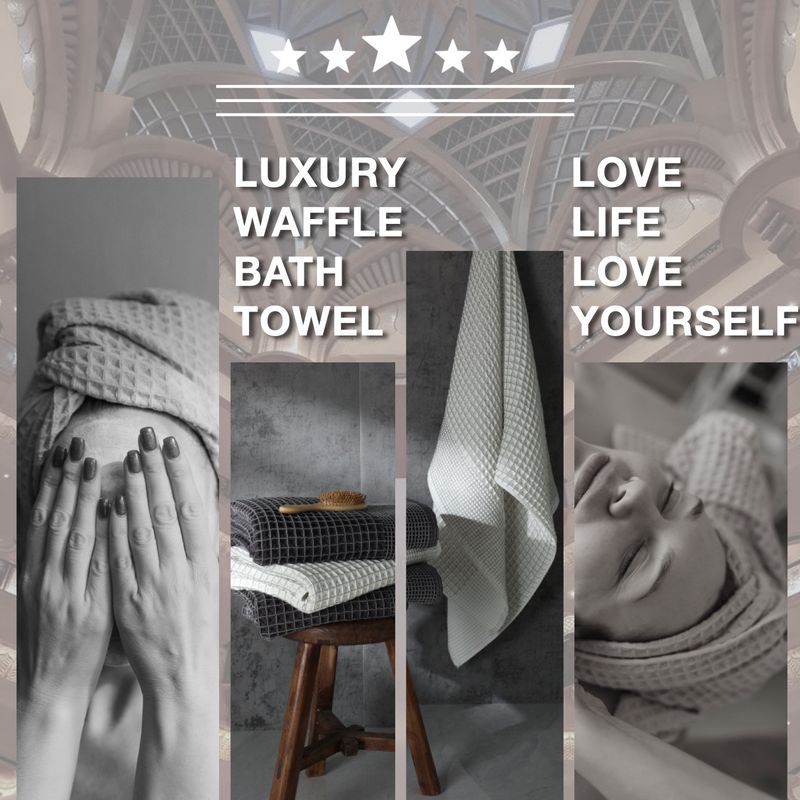 2 Piece Set Pure Cotton Waffle Large Bath Towel 80*152 Cm Large Adult Bath Towel_voghion.com