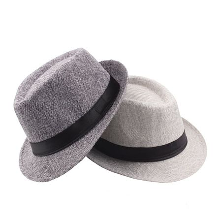 Men's and Women's Straw Fedora Hat Fedora Hat Cuban Sun Hat Panama Short brim Flower Summer_voghion.com