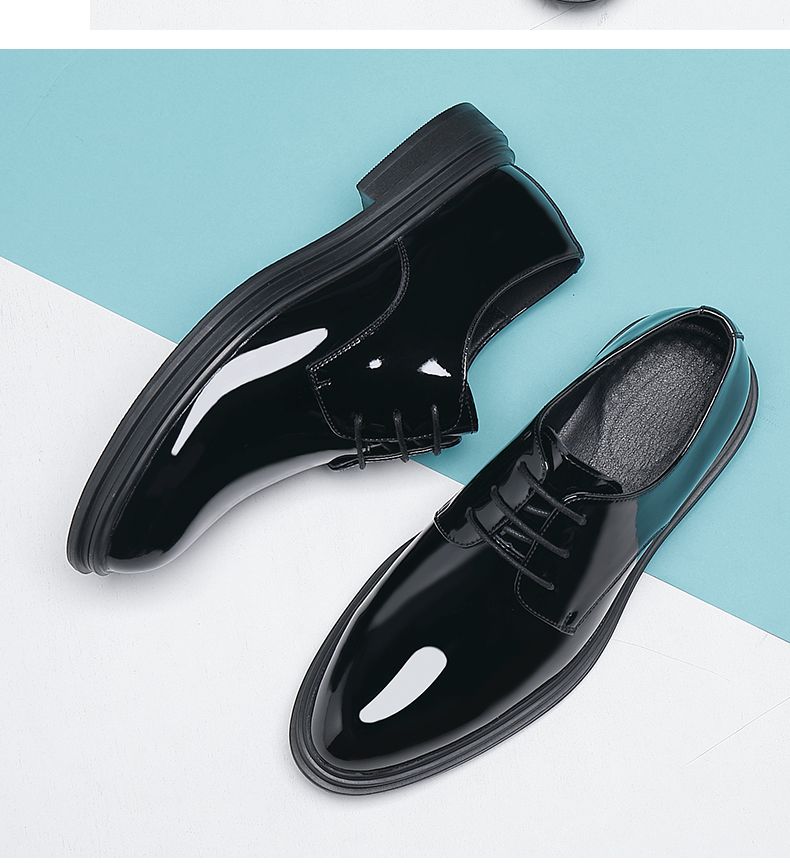 FUQIAO New 6/8 Cm Derby Patent Leather Height Raise Men Dress Formal Business Elevator Shoes Light Upper Material_voghion.com