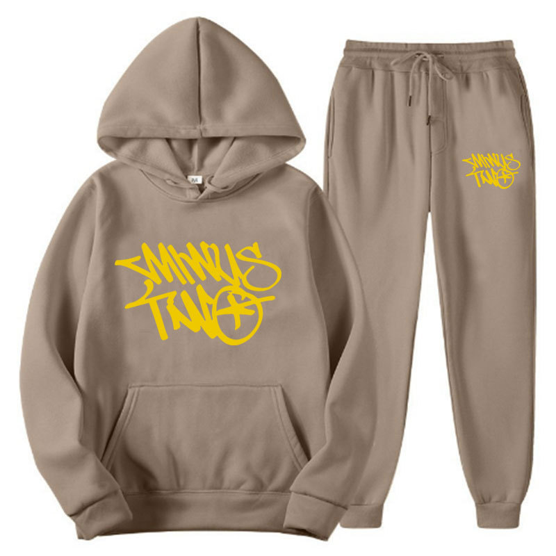 Set di felpe sportive casual da uomo e da donna con lettera 2024Y2K stampata con orlo inferiore filettato e vestibilità ampia_voghion.com